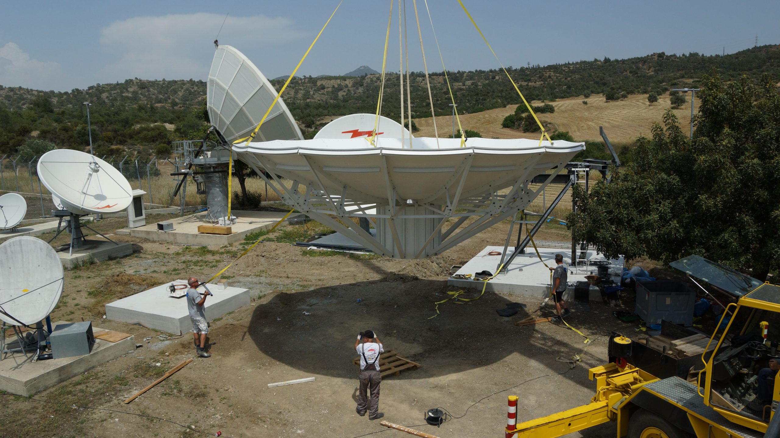 Andrew 7.6m antenna installed at HellasSat teleport on Cyprus Skybrokers