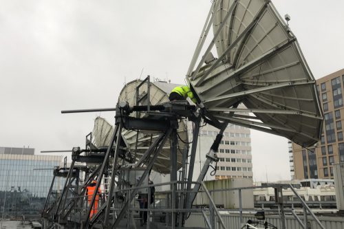 Satellite Antennas de-installed in Amsterdam, The Netherlands