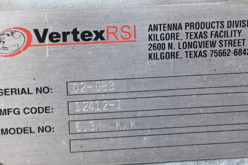 VertexRSI 6.3m antenna label