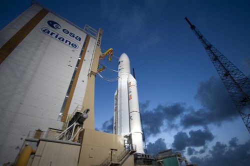 Ariane 5 launch vehicle on launch pad