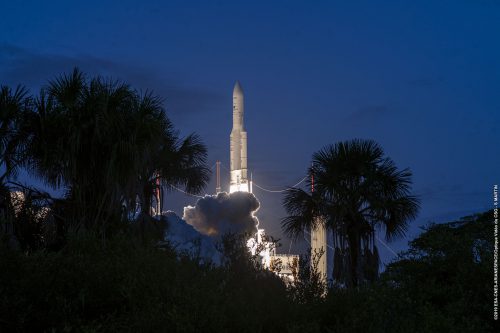 EUTELSAT 7C launched by an Ariane 5 rocket from Kourou