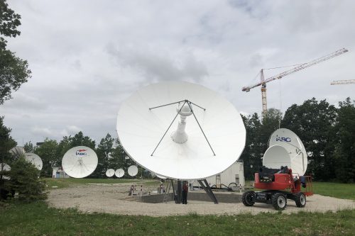 Andrew 9.3m Antenna ready for operation