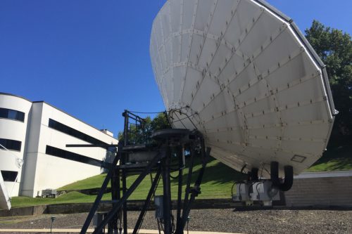 Andrew 7.3m C-band antenna side view