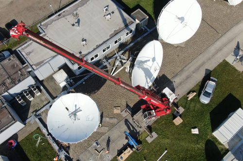 Andrew 7.6m antenna installed
