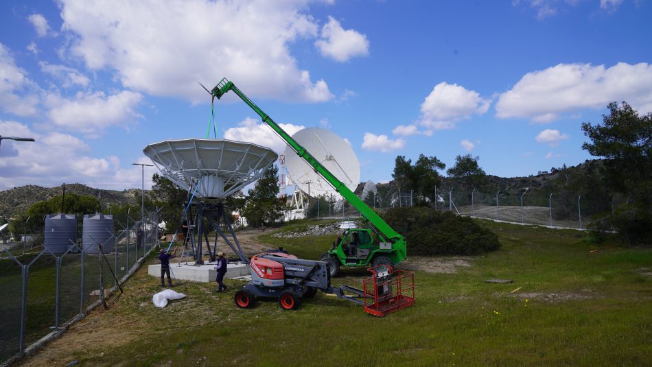 Andrew 7.6m antenna installation at Hellas-Sat Cyprus