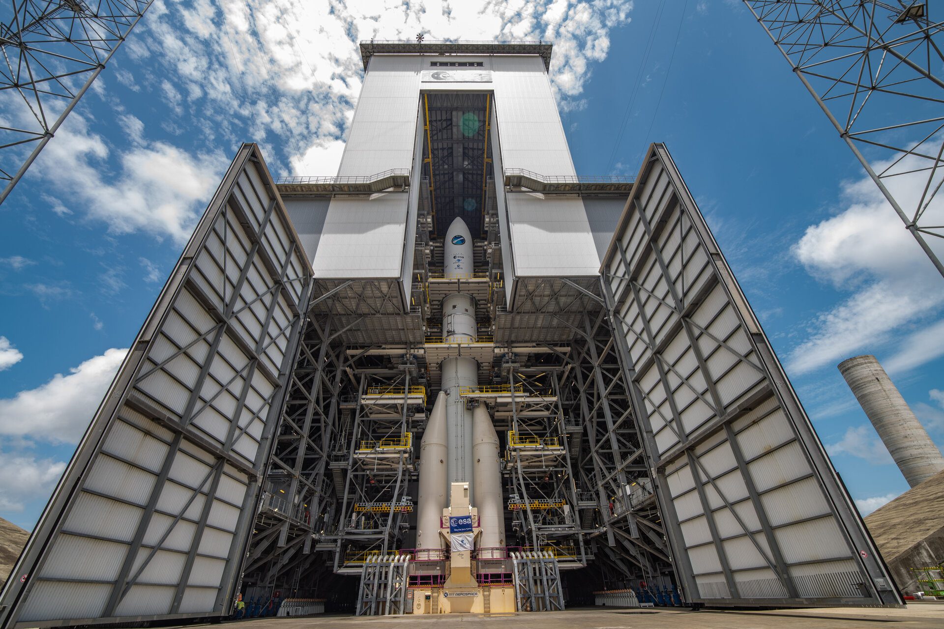 Ariane 6 prepared in hangar (photo courtesy of ESA)