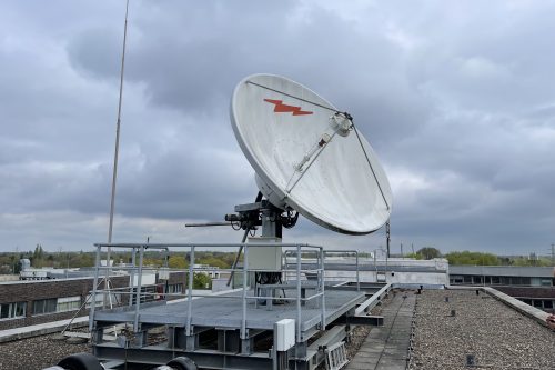 Andrew 3.7m Ku-band Earth Station Antenna 4-port RxTx with Motorized Pedestal Mount