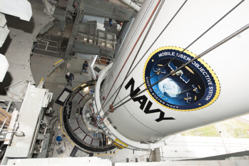 MUOS satellite packed in launch vehicle